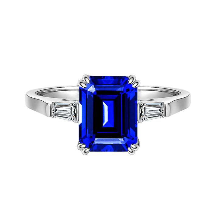 Unique Three Stone 2.5ct Tanzanite Blue Ring