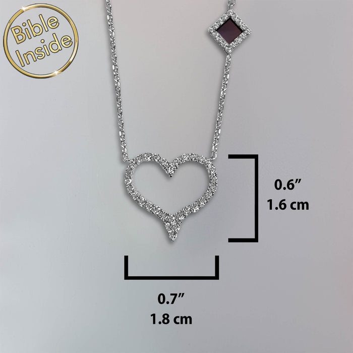 Sterling silver unique Valentine's day gift for her with heart pendant