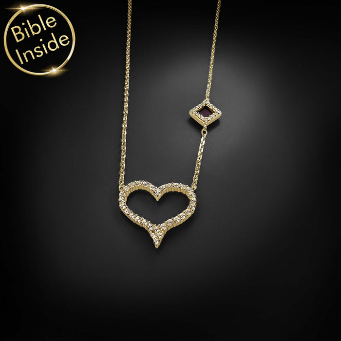 Elegant unique Valentine's day gift for her heart pendant in gold