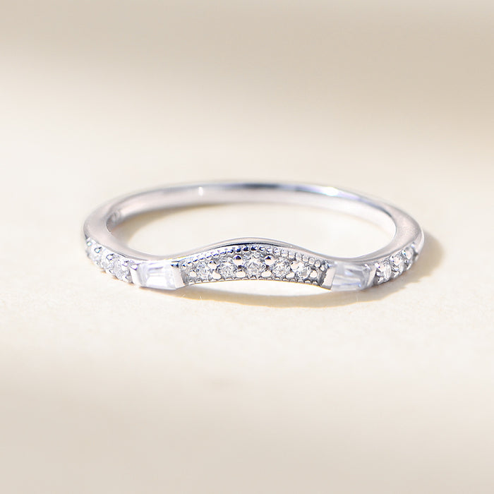 V-shaped Crown Sterling Silver Band