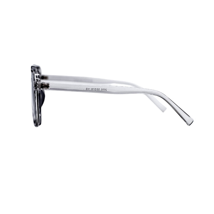 Clear eyeglasses with thin frame on a white background