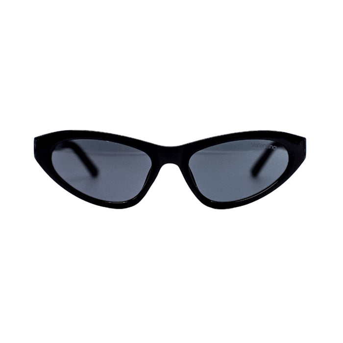Black cat-eye sunglasses on a white background