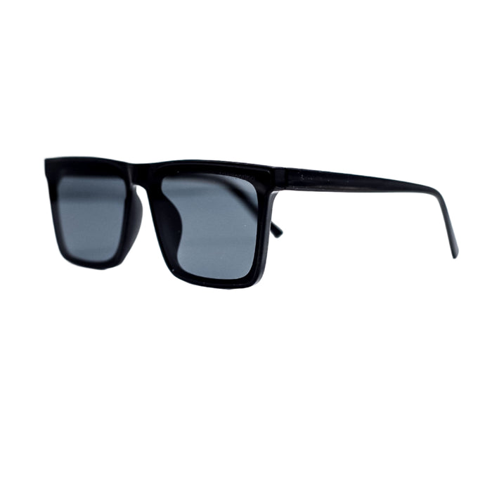 Black sunglasses on a white background