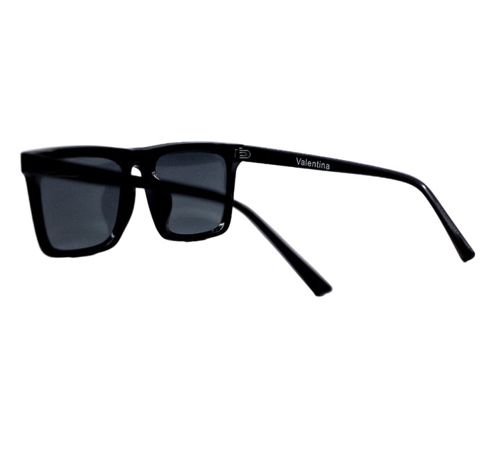 Black sunglasses on a white background