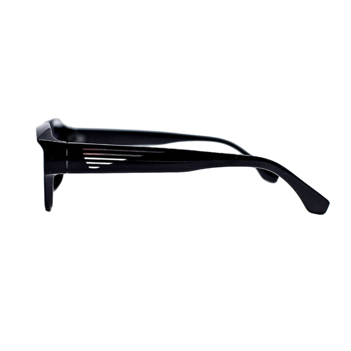 Black sunglasses on a white background