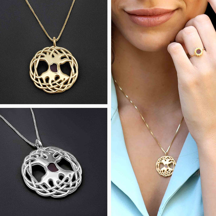 Valentine gift for friend Tree of Life necklace with Nano Bible chip
