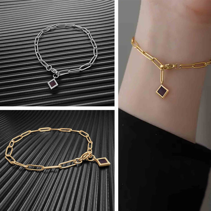 Valentine gift for teacher bracelet with nano Bible chip – rhombus design