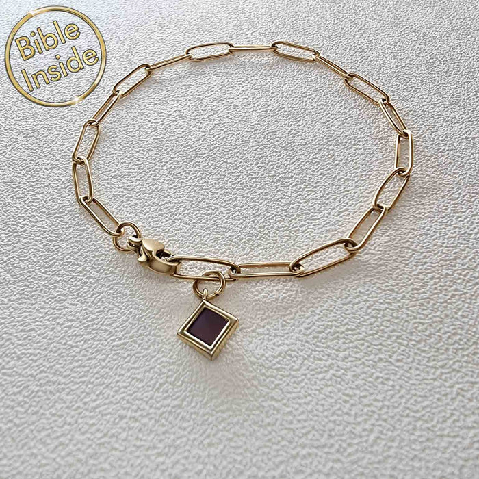 Valentine gift for teacher – elegant rhombus Bible bracelet for women
