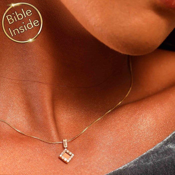 Valentine's day gift for teacher – elegant rhombus pendant, Christian jewelry