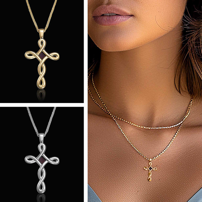 Valentine's day gift for teacher — cross necklace with Nano Bible chip