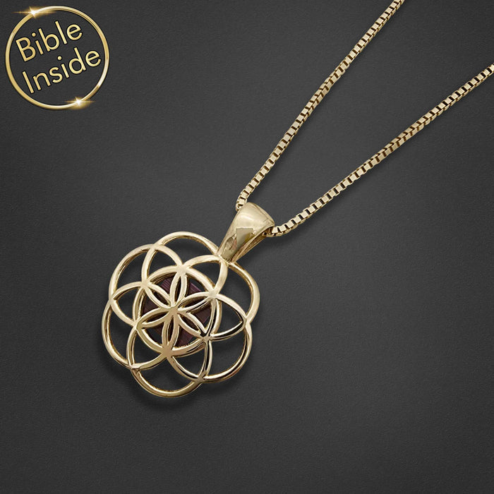 Valentine's day gift for teacher – gold seed of life pendant for daily wear