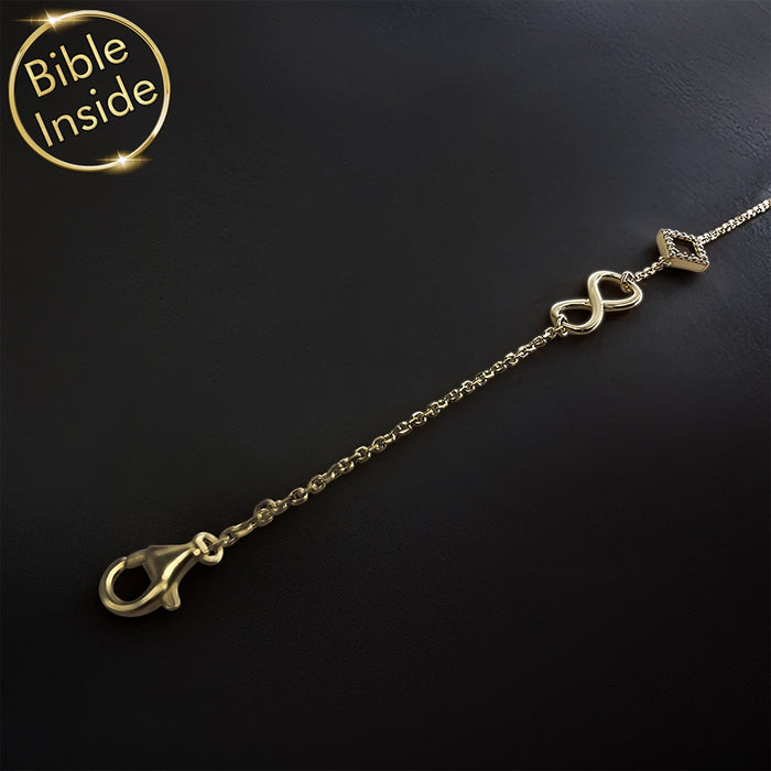 Elegant gold infinity bracelet – valentine's day gift idea for teacher, Christian jewelry