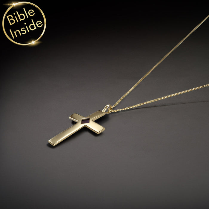 Boys' cross pendant with microchip Bible — valentine's day gift idea for teacher