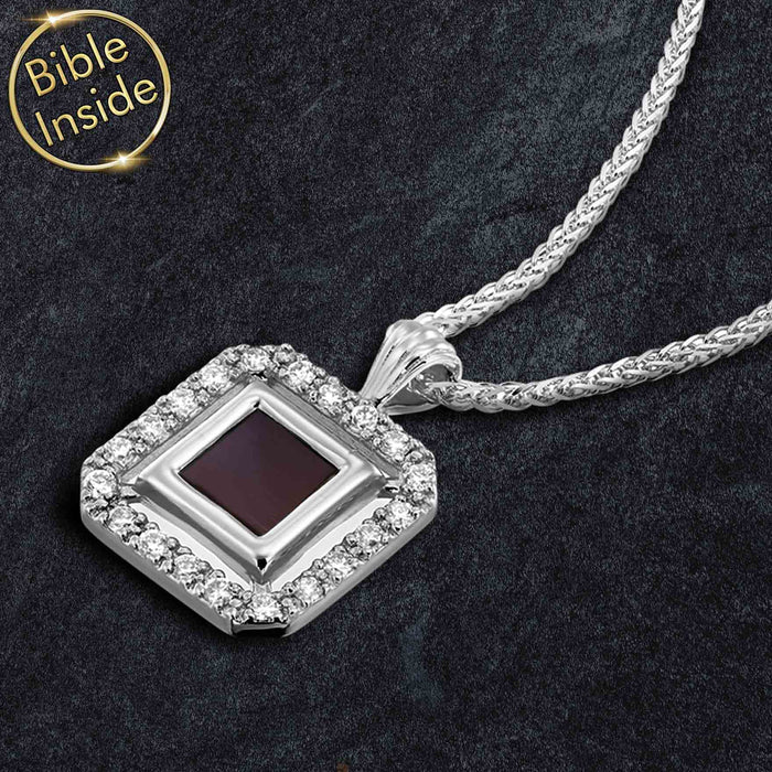 Valentine's day gift idea for teacher – Diana Necklace with nano Bible chip in silver