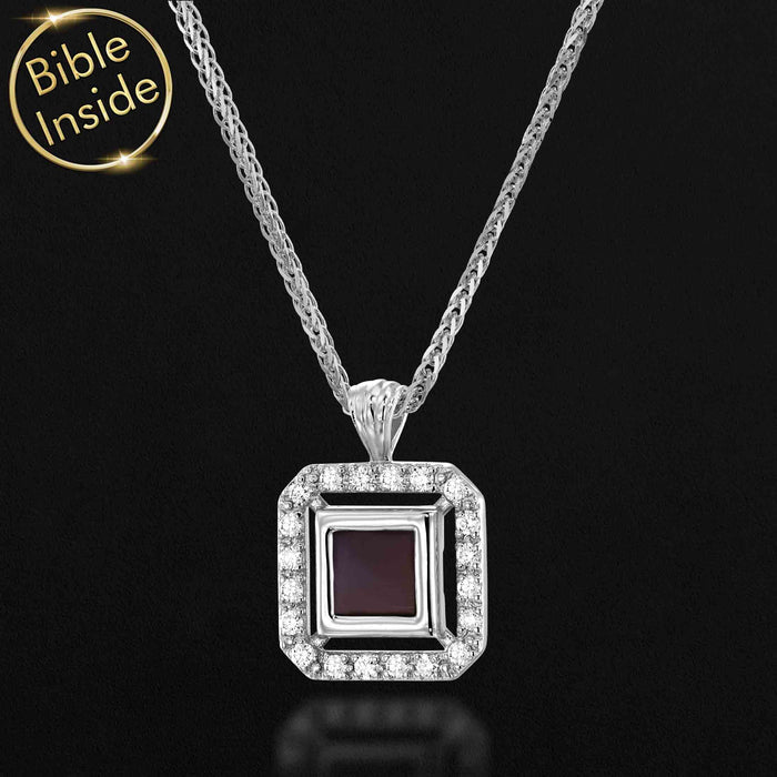 Valentine's day gift idea for teacher – minimalist nano Bible necklace in silver
