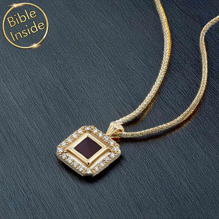 Valentine's day gift idea for teacher – minimalist nano Bible necklace in gold plated