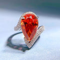 Vintage Pear Cut Twisted Band Sterling Silver Engagement Ring