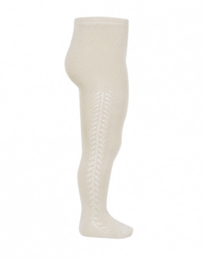 Warm Cotton Tights with Side Openwork | Condor