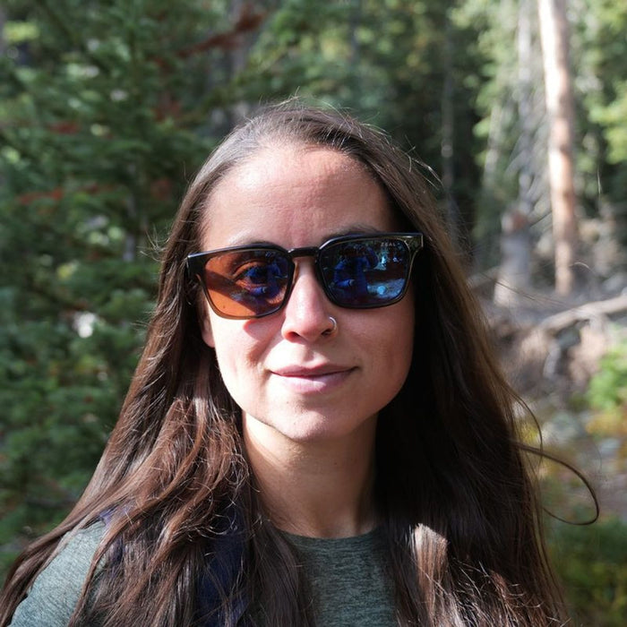 Whittier, Transparent Light Brown/Horizon Blue Mirror Polarised Lenses