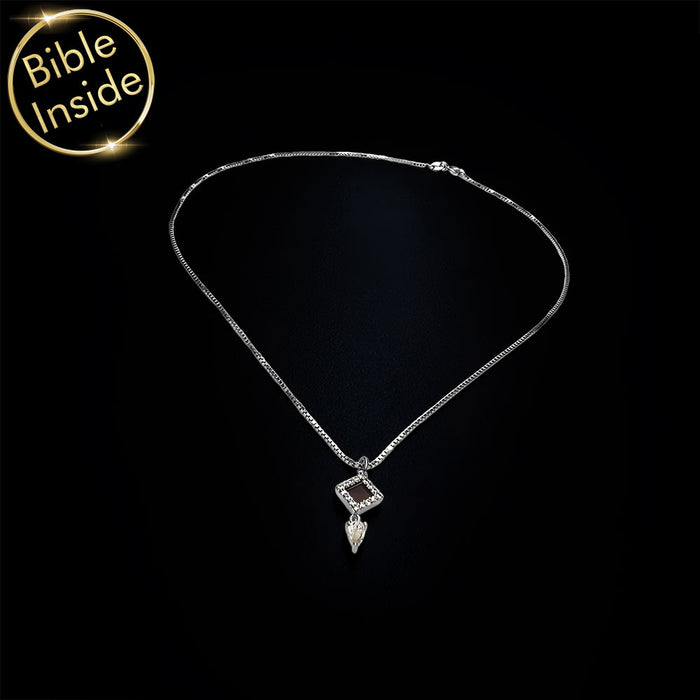 Women's jewelry gifts with silver rhombus, everyday faith-inspired design