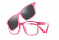 Yupiie YP-C1015 Kids Eyeglasses with Clip-On Sunglasses - Pink