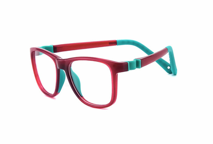 Yupiie YP1001 Kids Eyeglasses - Burgundy / Teal